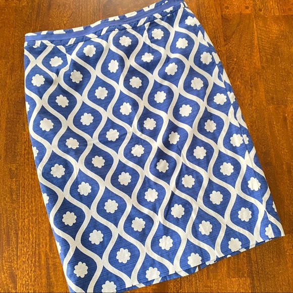 Boden Blue and White Pencil Skirt - Picture 2 of 8